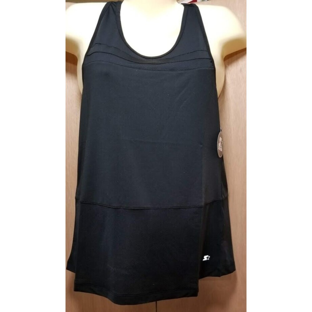 Womens Medium Starter Racer Back Tank Shirt Athletics  Dri-Weave Black Workout